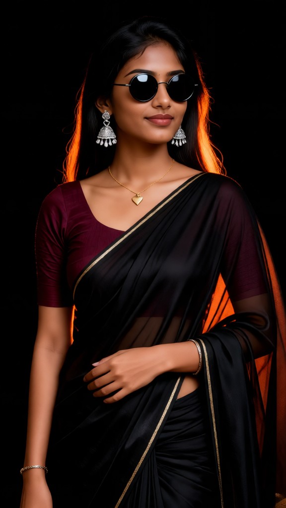 A backlit, atmospheric photo shoot in traditional attire image