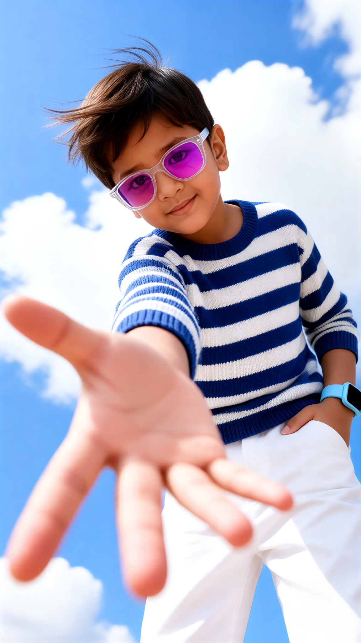 Blue Sky Reaching Out: A Portrait of a Child image