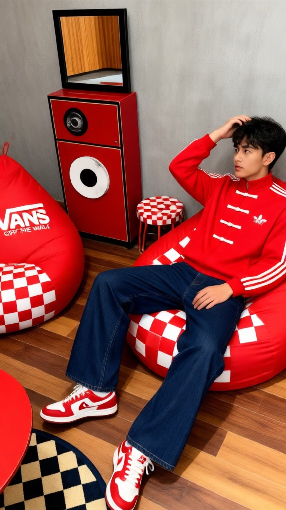 Cool Red Adidas Outfit-I image