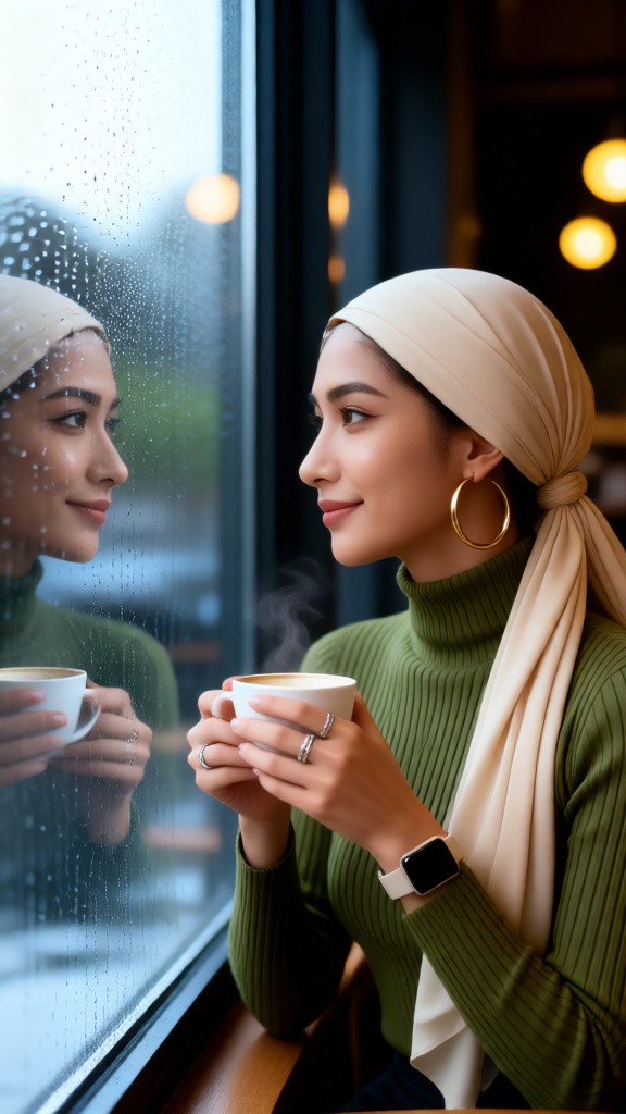 Coffee Afternoon with a Headscarf-MA image