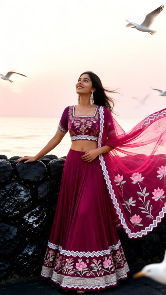 A photo shoot of white doves by the seaside image