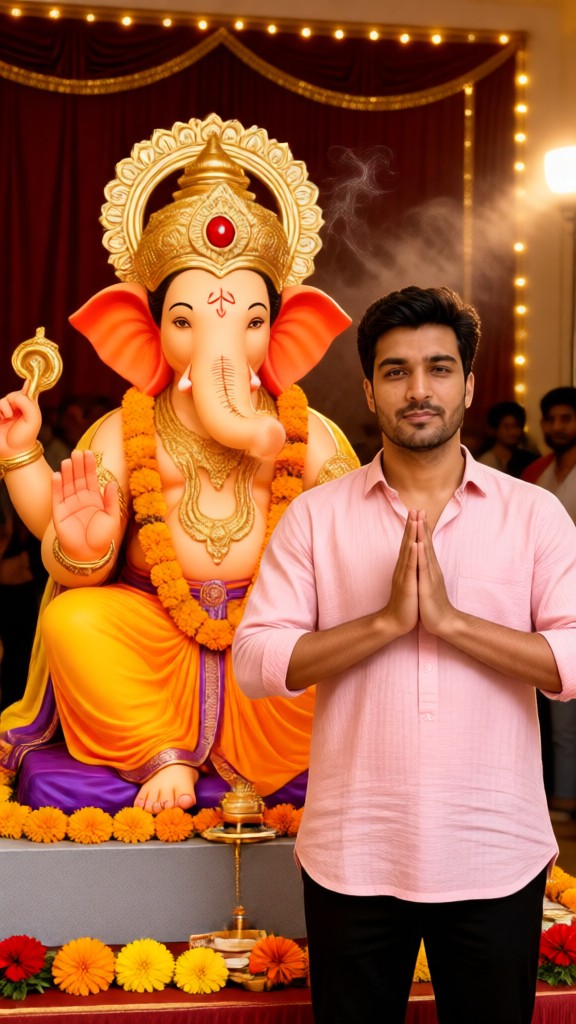 A photo with the Elephant-Headed God image