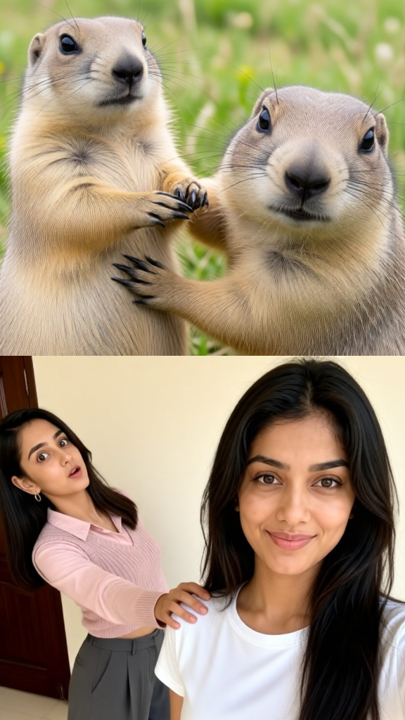Girls and Cute Little Animals image