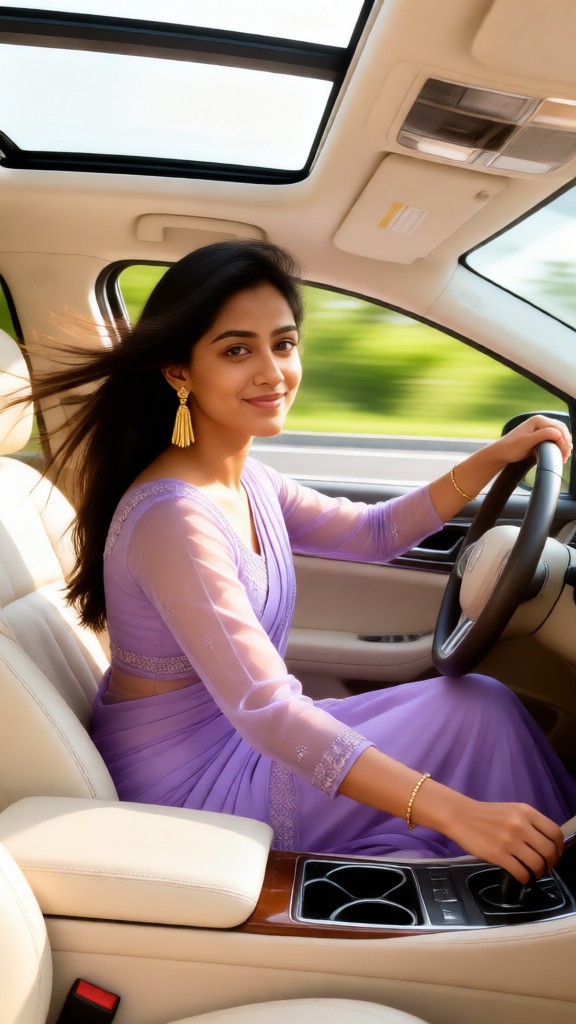 Cool Woman Driving The Car image