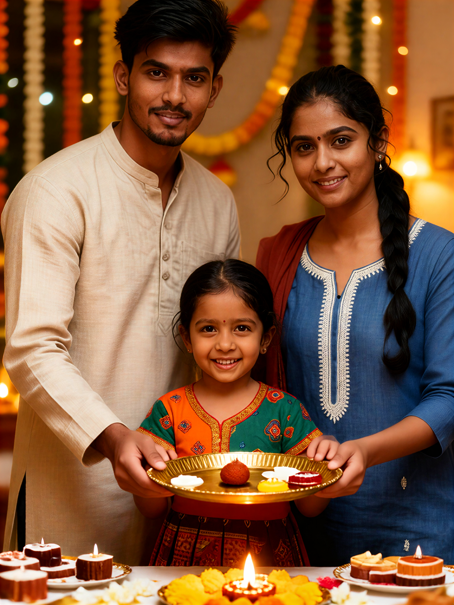 Three-person families retain the option to input clothing for shared thali image
