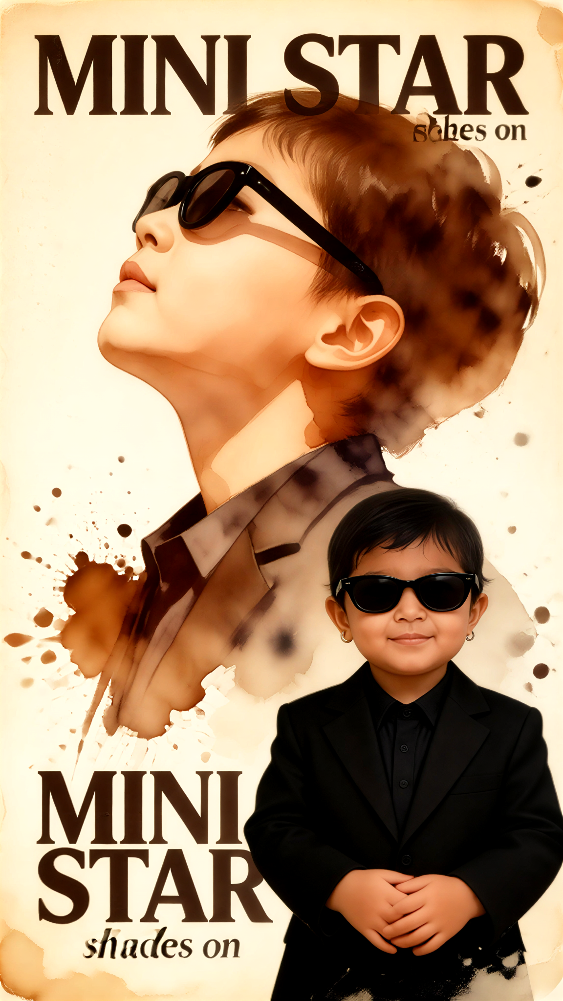Kids' Sunglasses Watercolor Portrait-2 image