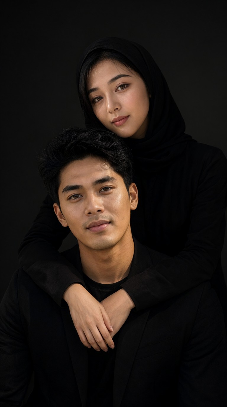 Headscarf Woman And Handsome Man-03-I image