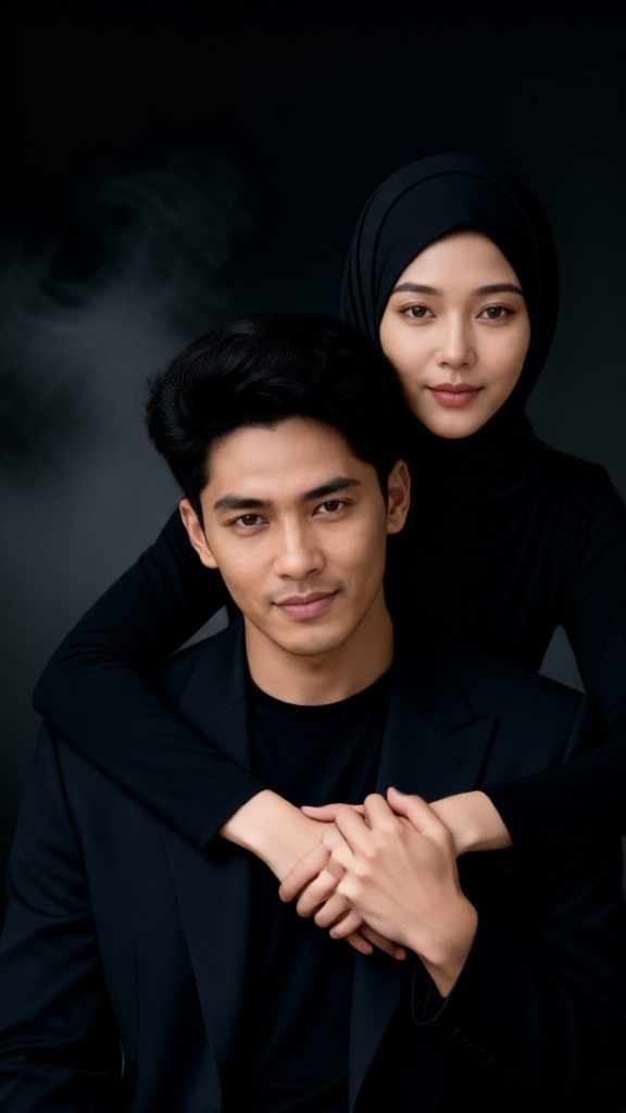 Headscarf Woman And Handsome Man-02-I image