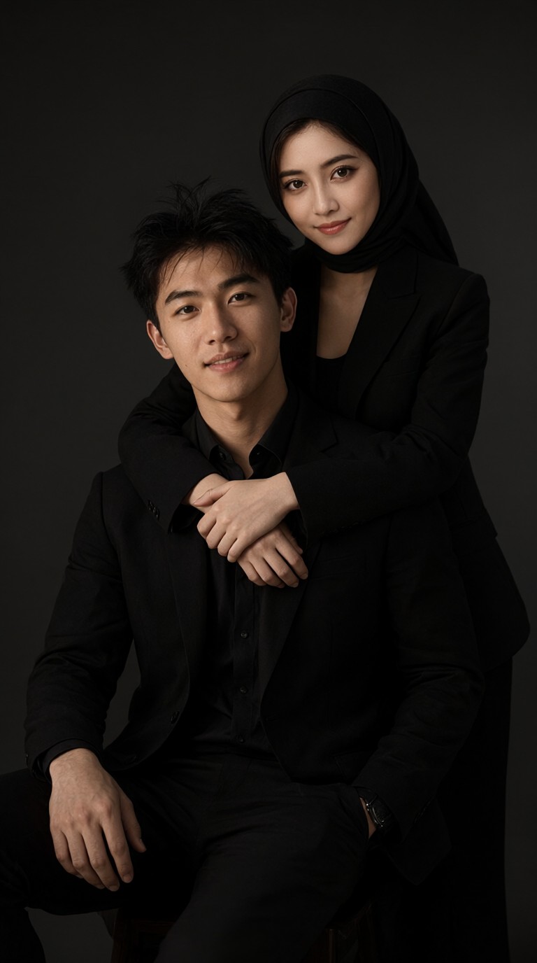 Headscarf Woman And Handsome Man-03-MA image