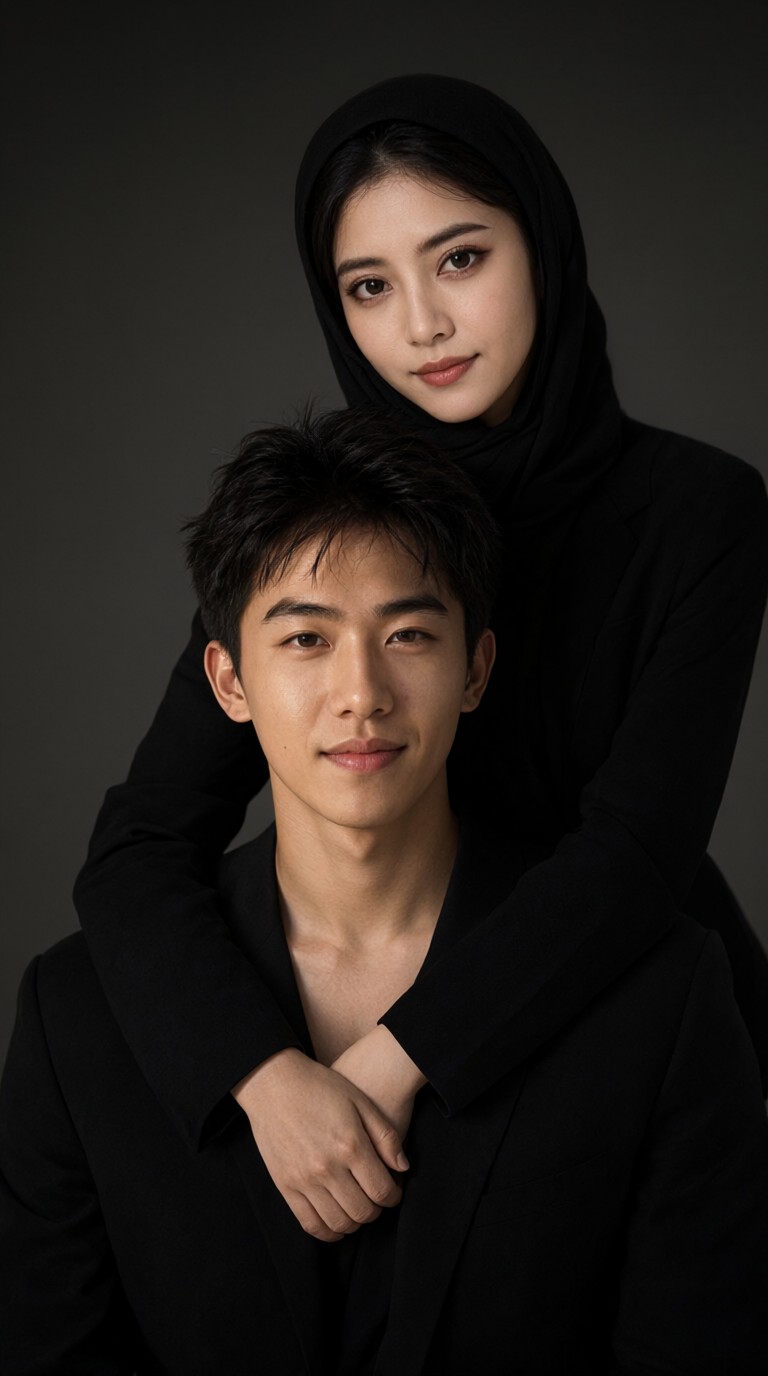 Headscarf Woman And Handsome Man-02-MA image