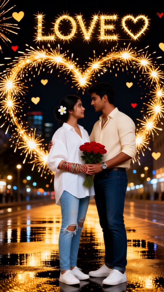 Glowing Heart Photoshoot for Couples image