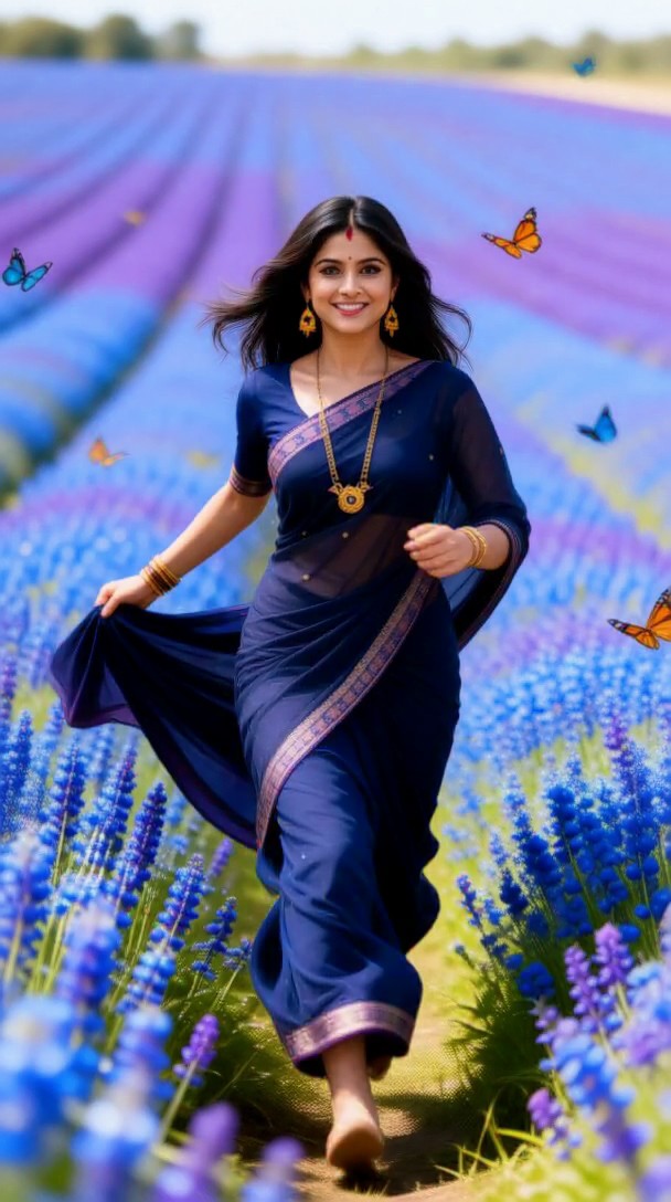 Beautiful woman in a floral saree-23 image