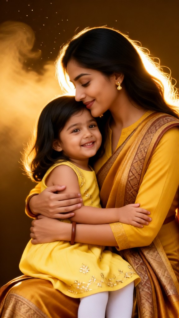 Amarillo-hermosa madre e hija image