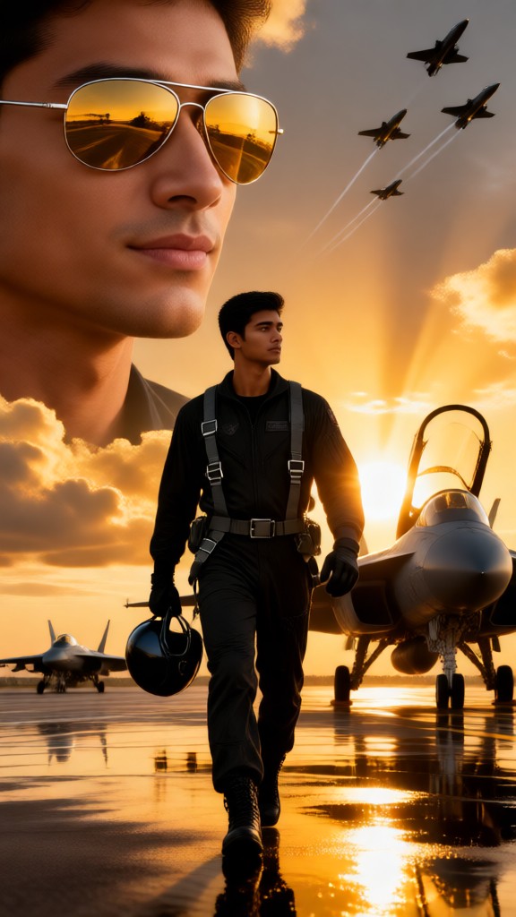 "Sunset Fighter Pilot" Poster image