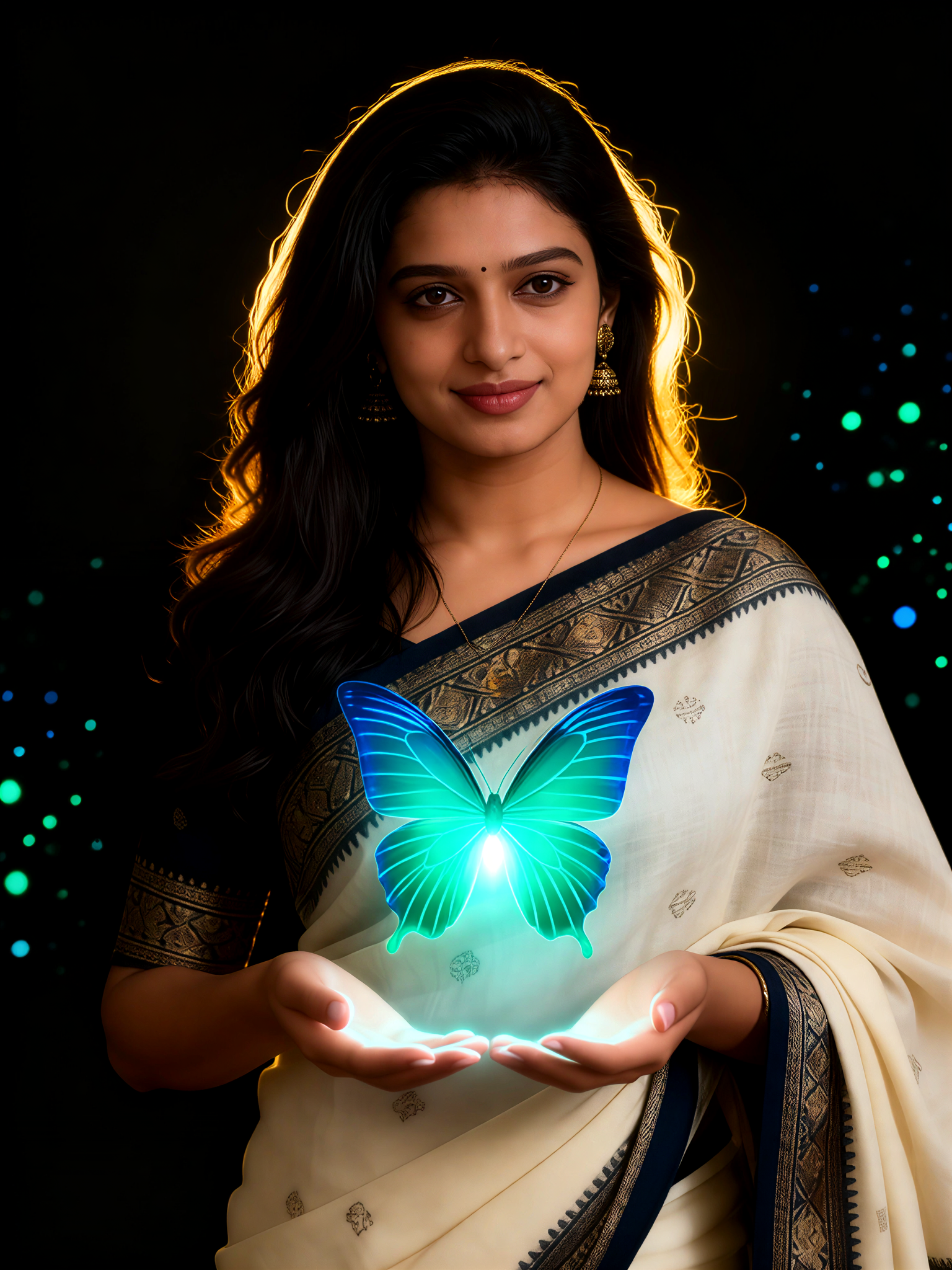 Blue Light Between Hands image