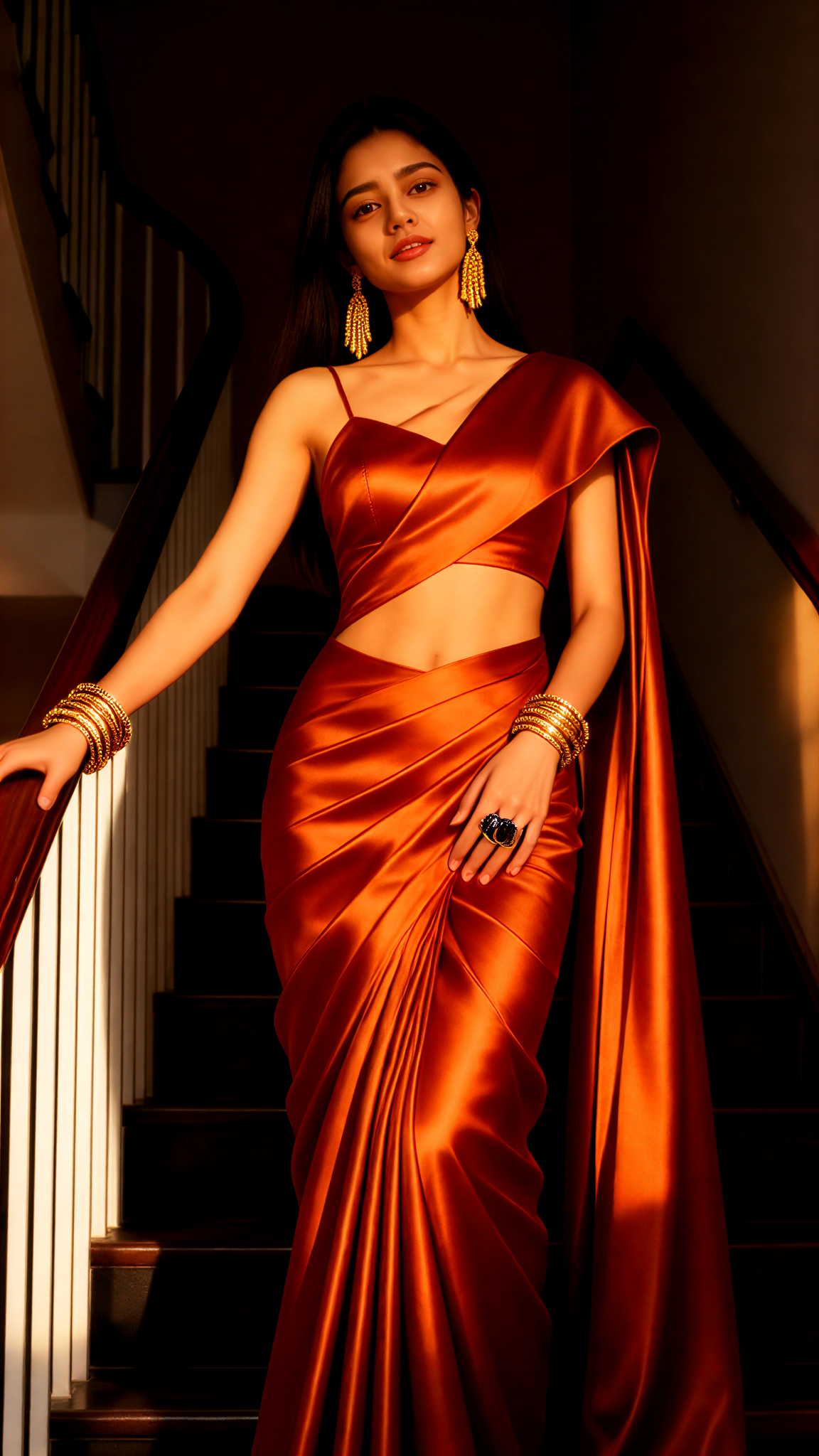 Disputación de fotos de vestido de noche naranja image