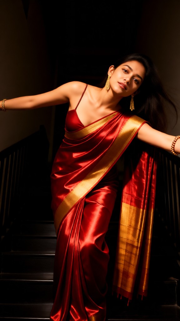 Orange Evening Gown Photo Shoot image