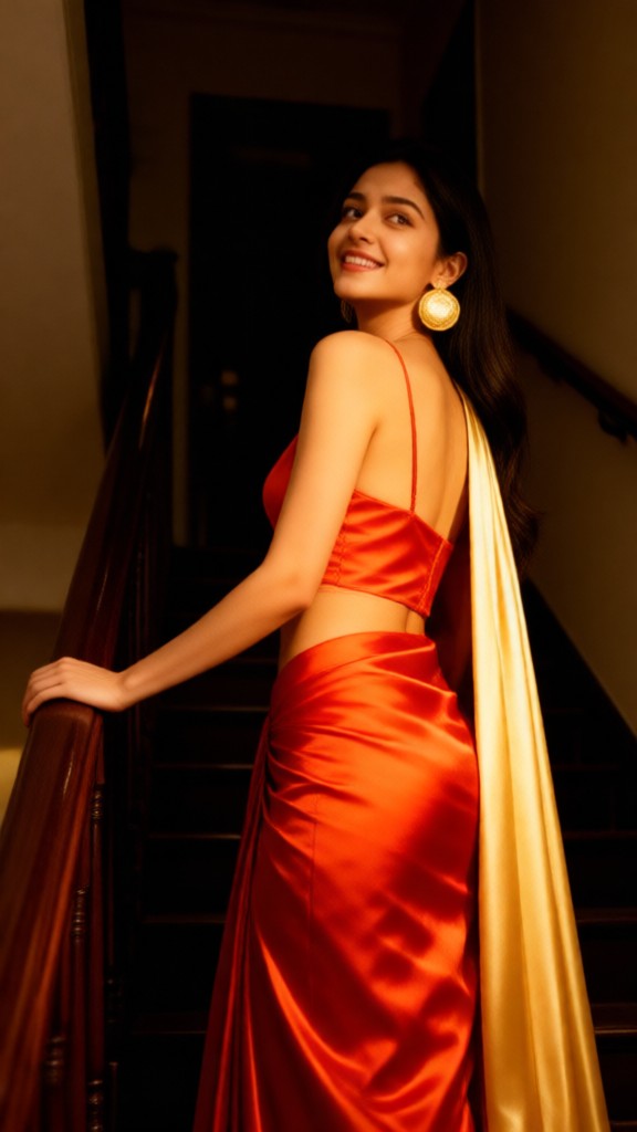 Orange Evening Gown Photo Shoot image