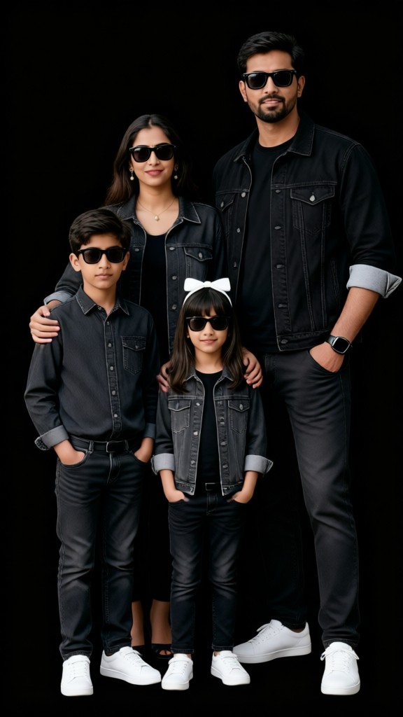 Family Photo with Cool Denim Sunglasses image