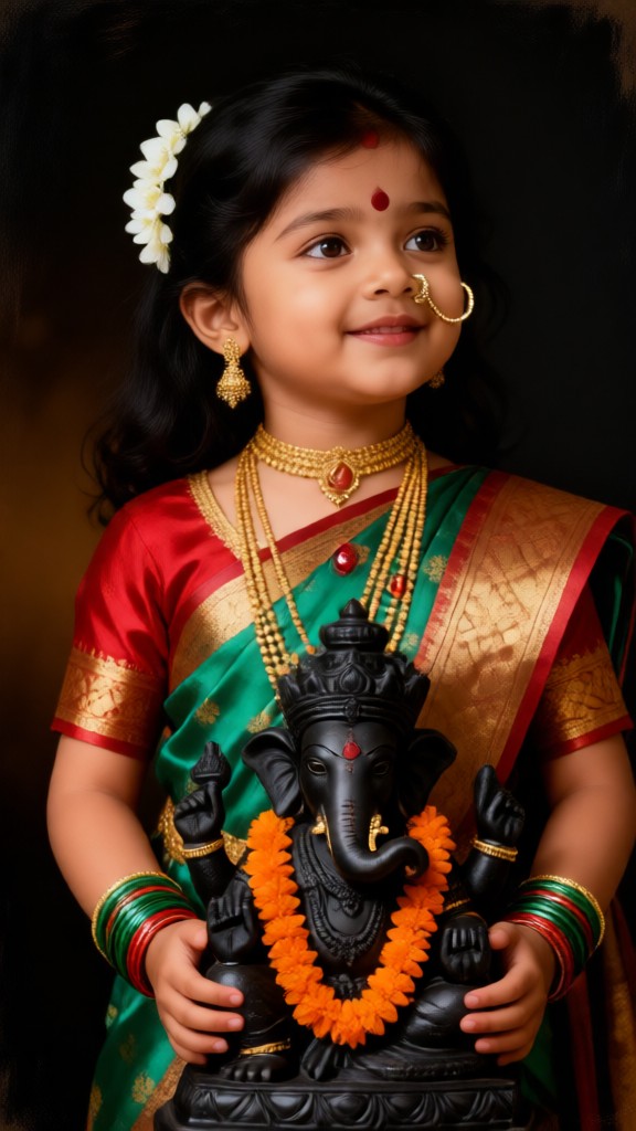 Baby Girl's Ganesha Themed Photo Shoot image