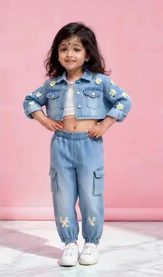 Niña en jeans bailando image