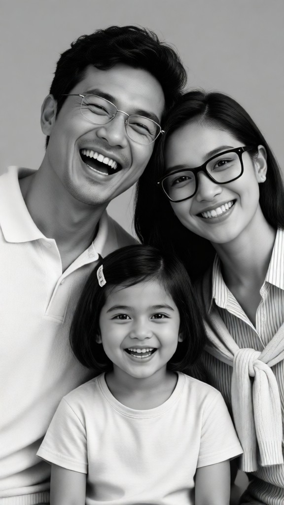 Black-and-White Retro Family Photos image