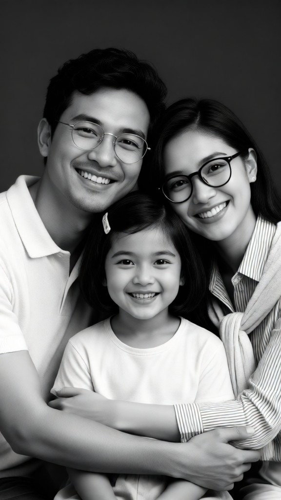 Black-and-White Retro Family Photos image