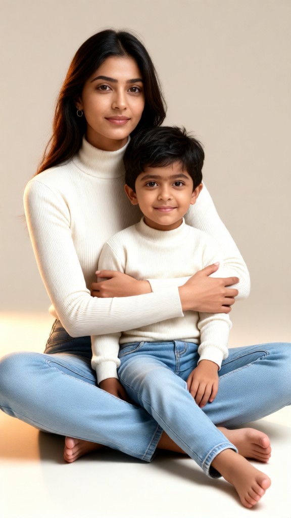 Warm-toned family portraits image