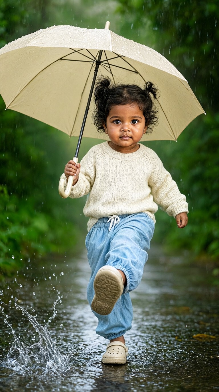 baby splashing in the water image