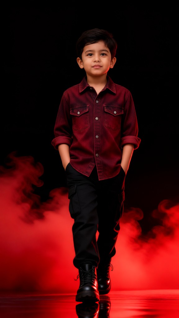Dramática fotografía de humo rojo image