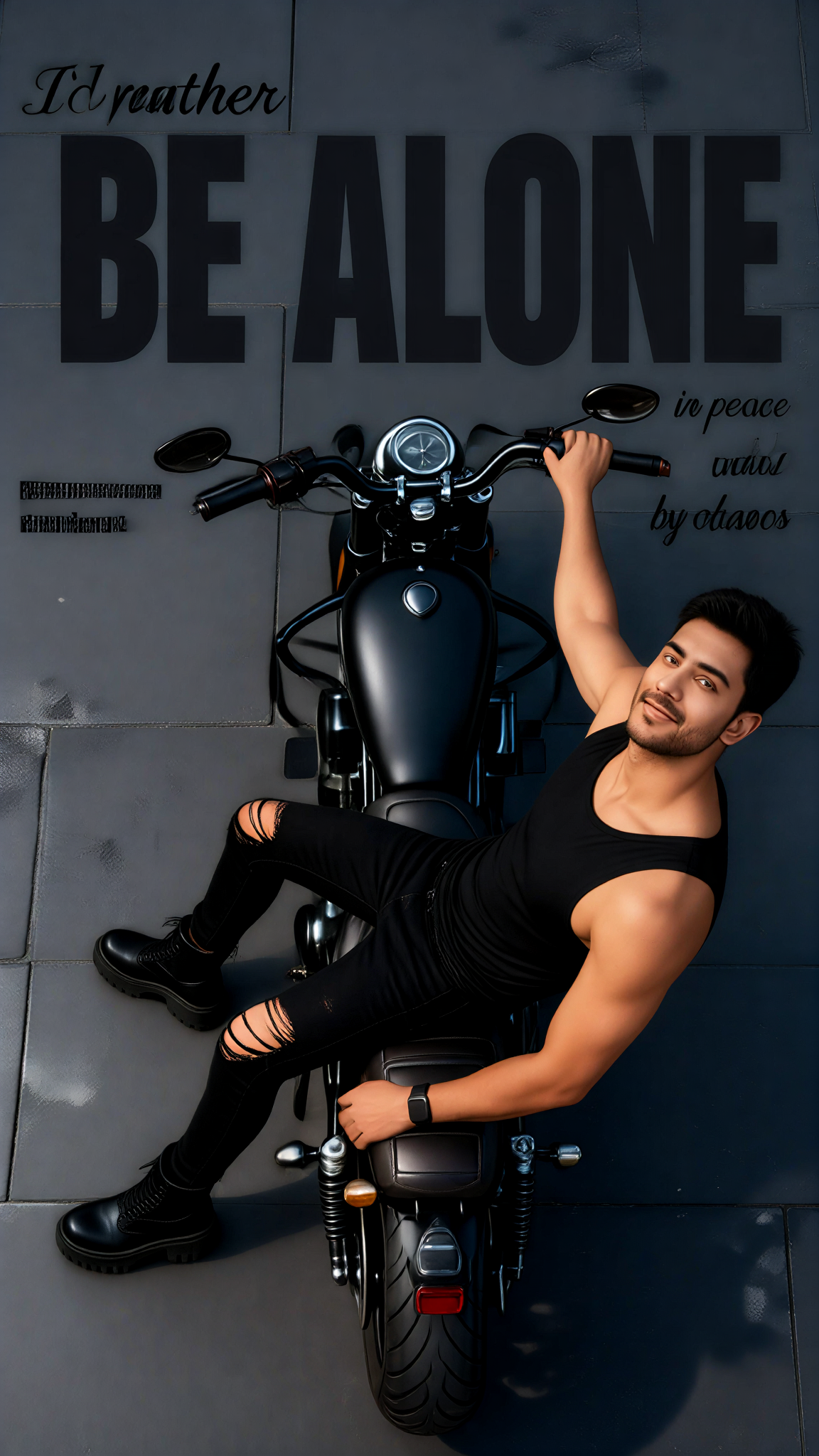 Tough-Guy-Style Motorcycle Photo Shoot image