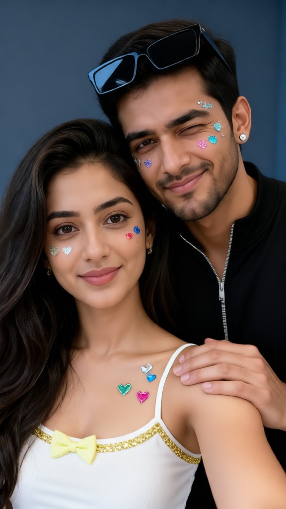 Instagram-Style Diamond Sticker Couple Photos image