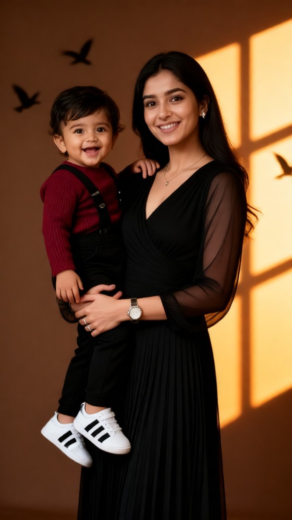 Wall Projection of a Mother and Child image