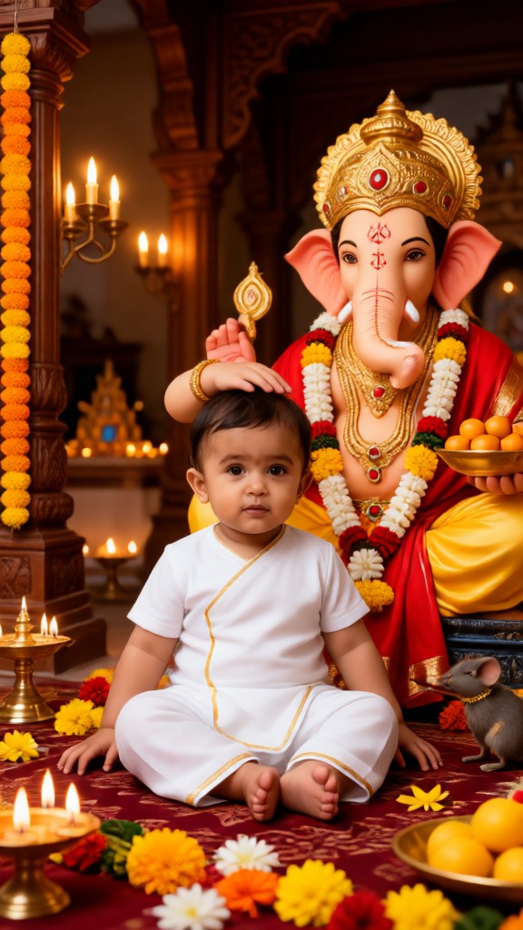 Ganesha bênção tocando a cabeça image
