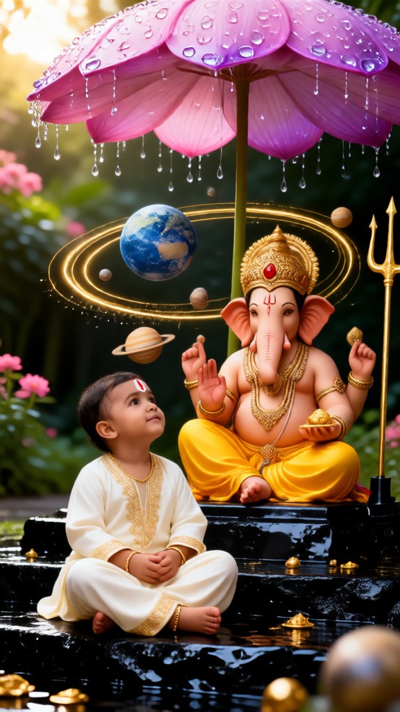 Ropa de bebé tradicional y Ganesha image