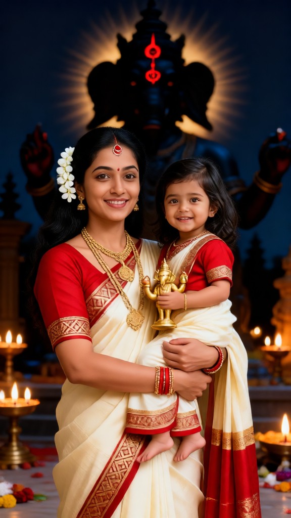 Mom, Daughter, and Ganesha❤ image