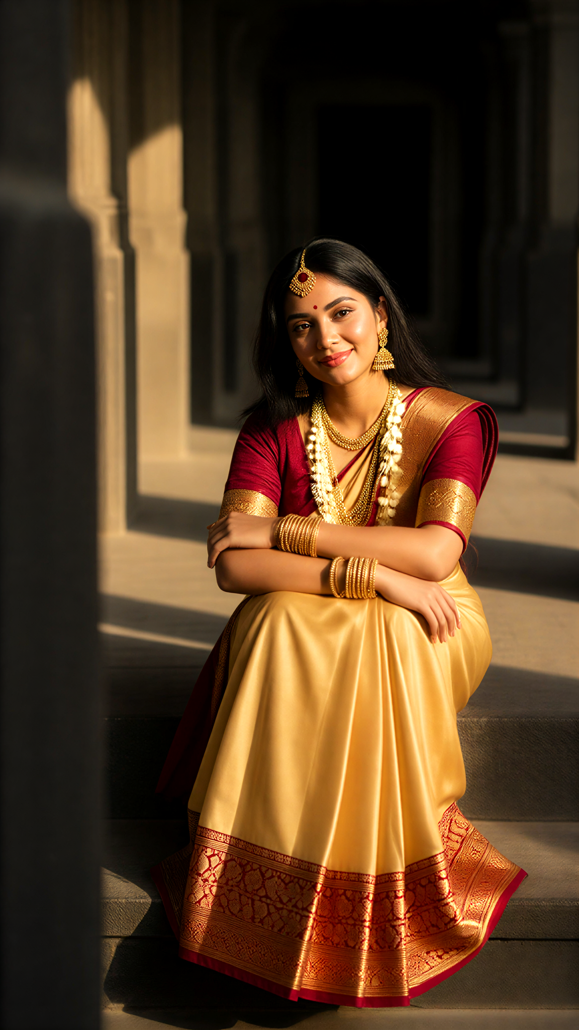 Glamorous Sari Photoshoot in a Corner image