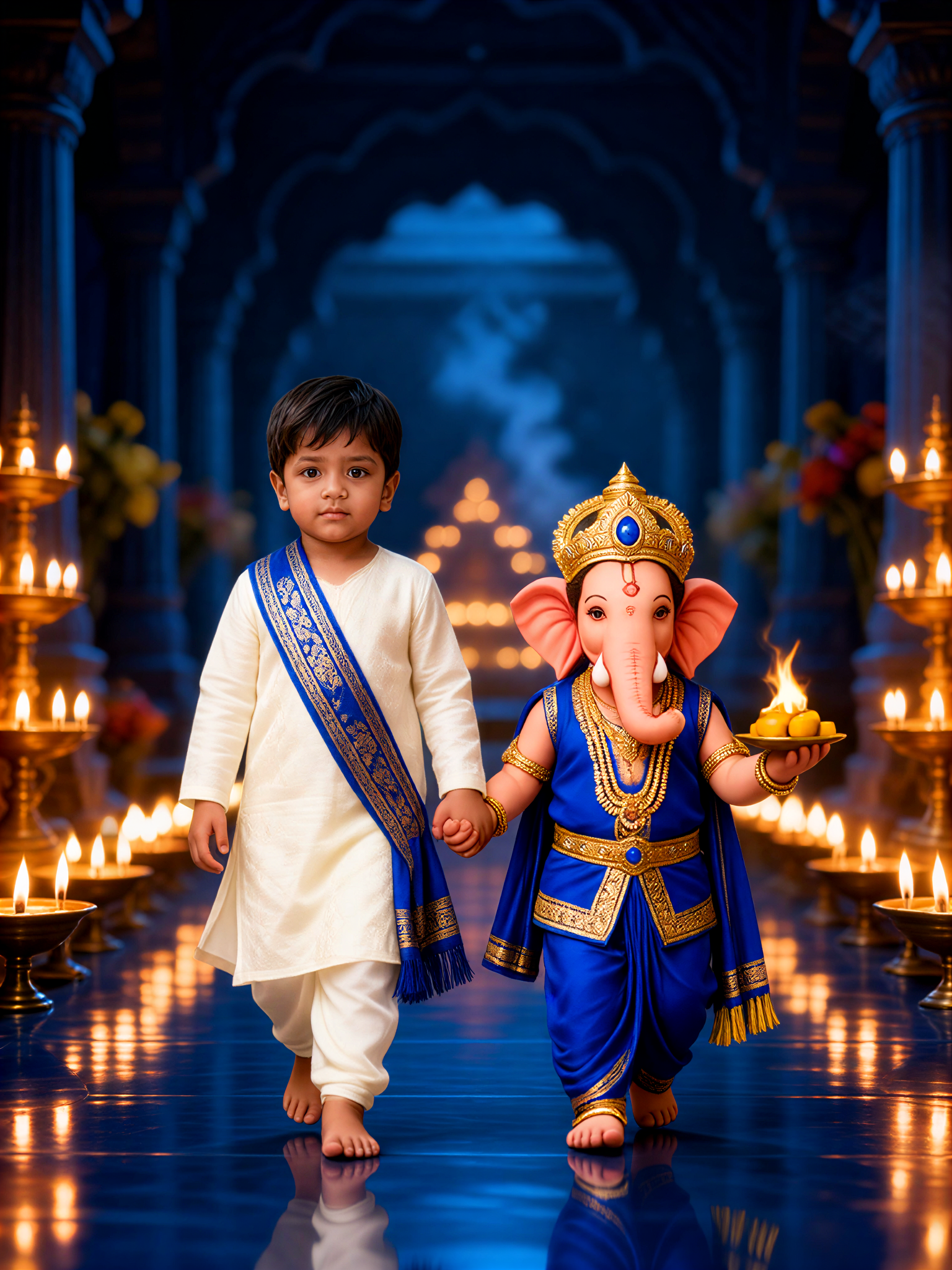  Blue Traditional Baby Outfit for the Ganesha Festival image