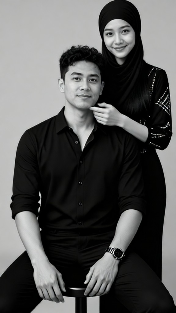 Black-and-White Couple image