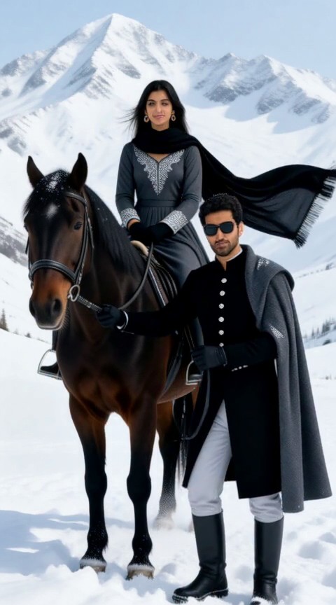 Horseback Riding in the Snow image