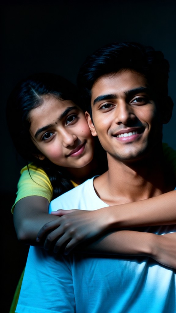Color version of the photo of the two of them together image
