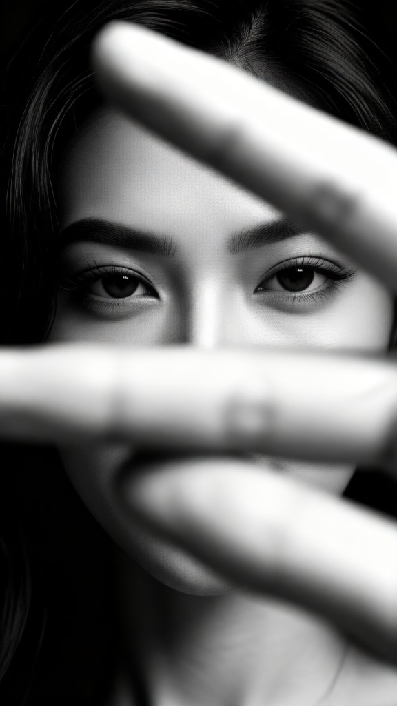 Black-and-white, eye-catching portraits image