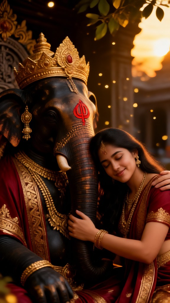 Hugged by Ganesha image