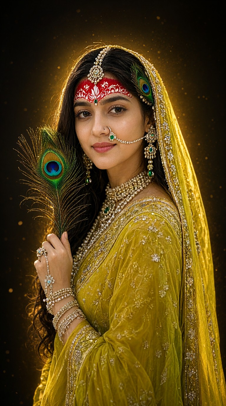 Green Sari Photo Shoot image