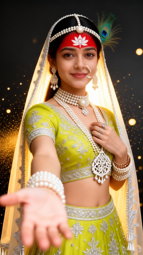 Green Sari Photo Shoot image
