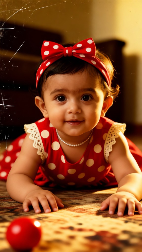 Portraits of baby girls from the 1980s image