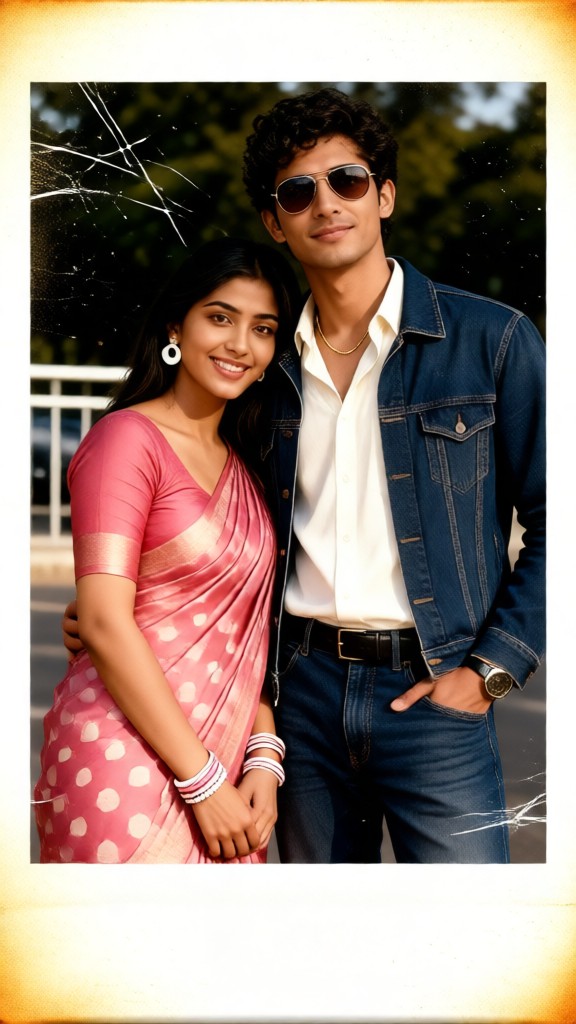 Polaroid photos of couples from the 1980s image