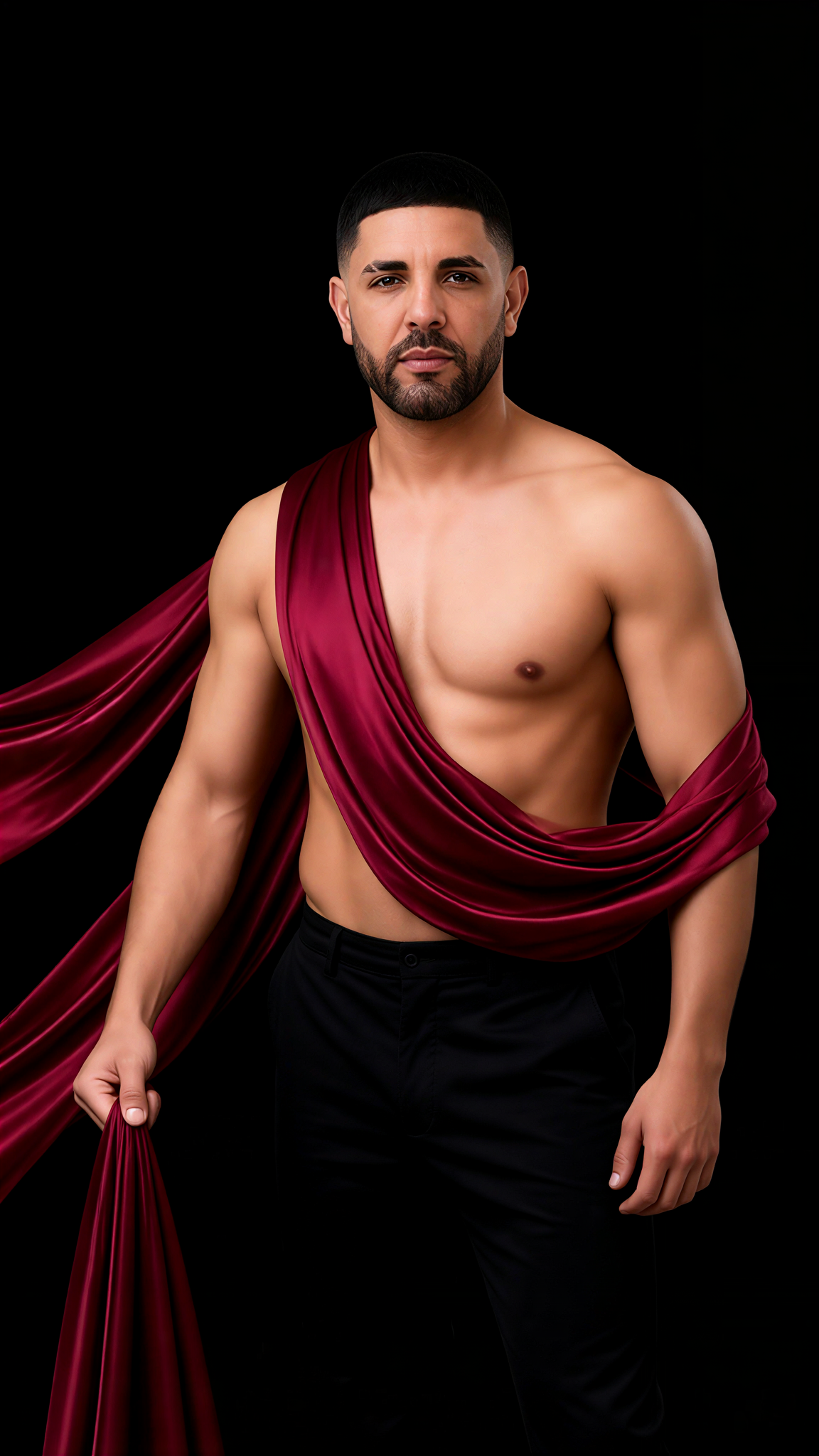Red Fabric Draping image