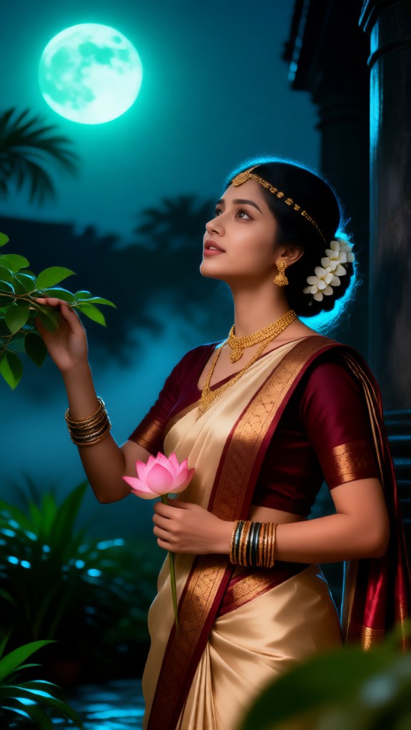 Beautiful Woman At Night-02 image