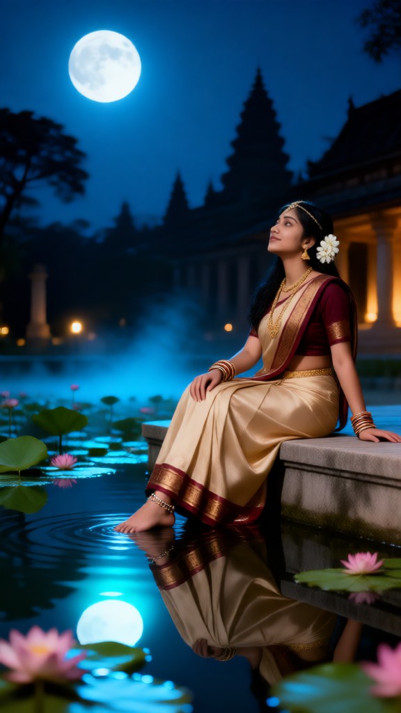 Beautiful Woman At Night-04 image